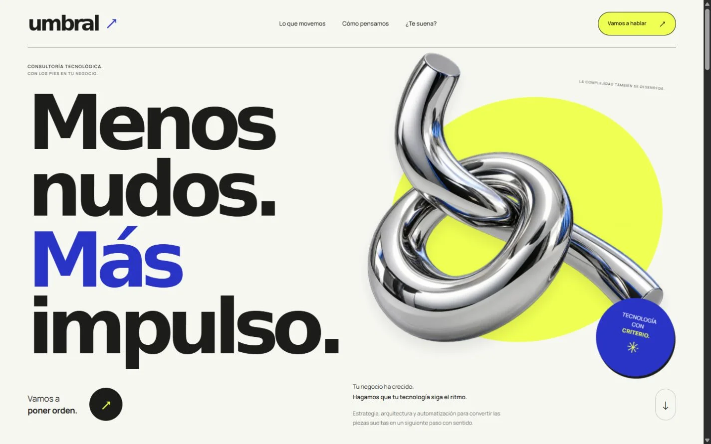 Umbral: presentación del diseño en una pantalla de sobremesa