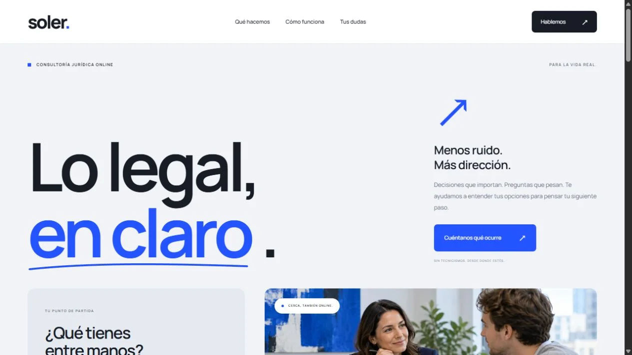 Soler: presentación del diseño en una pantalla de sobremesa