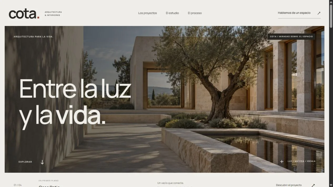Cota: presentación del diseño en una pantalla de sobremesa