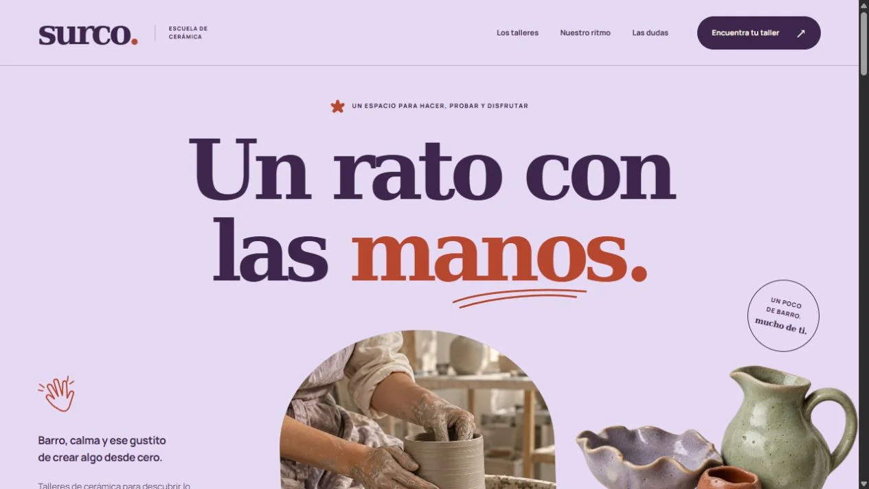 Surco: presentación del diseño en una pantalla de sobremesa